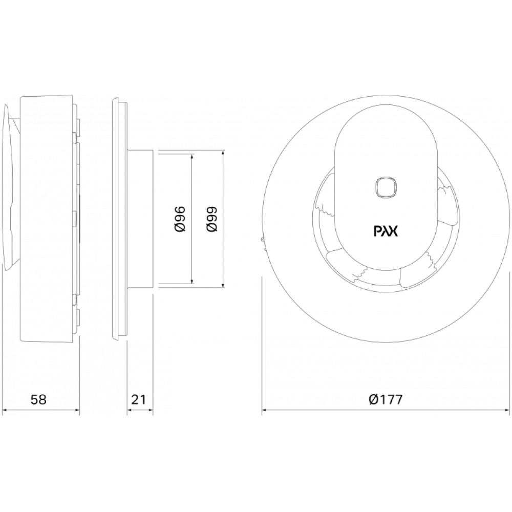 Вытяжной вентилятор PAX Norte Black 4 Вт Черный